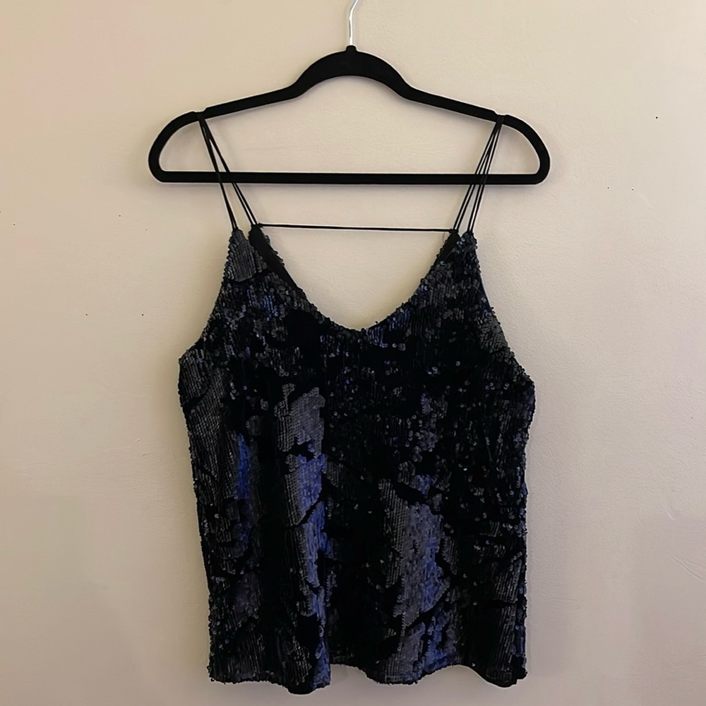 Velvet and sequin camisole